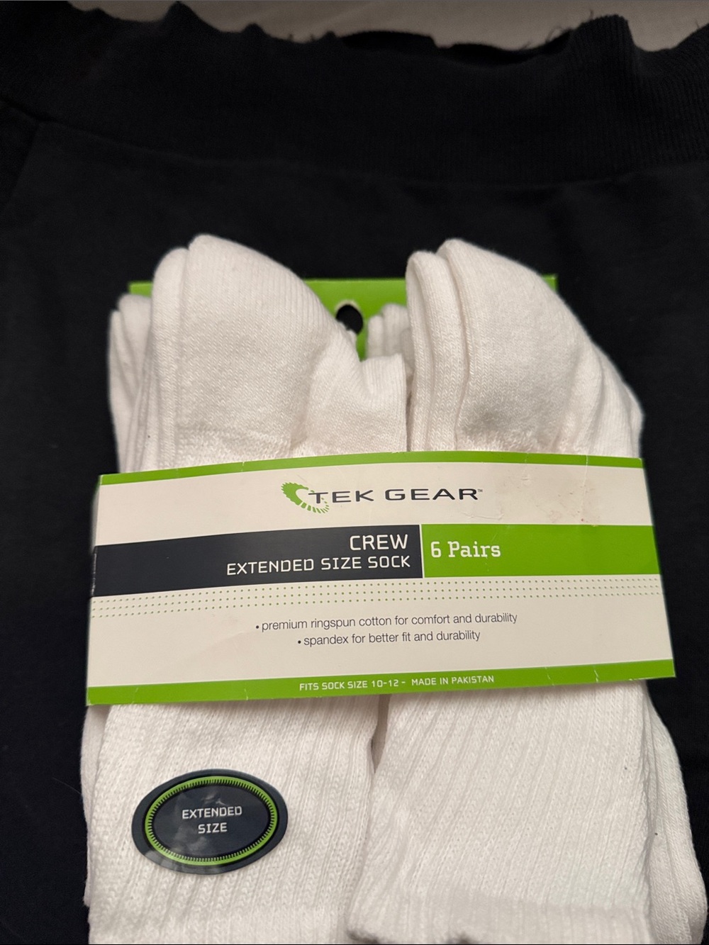 tek gear White Crew Socks - 6 Pair Pack. Size 10-12